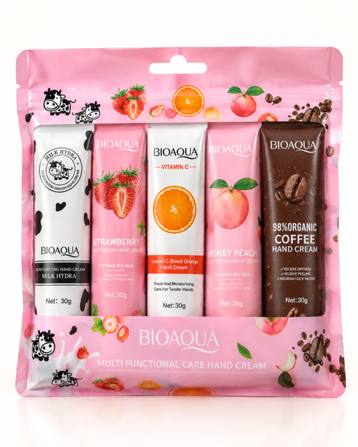 پک ۵ عددی کرم دست BIOAQUA مدل Multi Functional Care Hand Cream